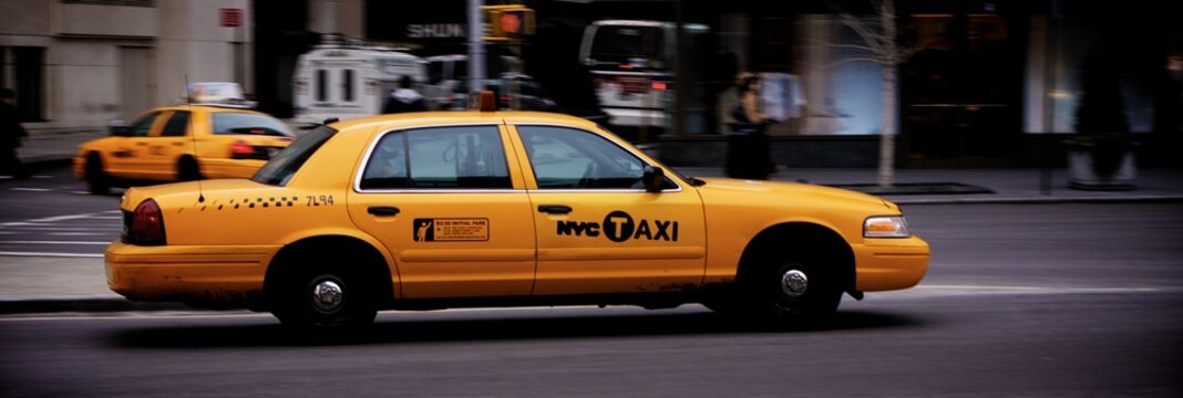 New York City Cab driving in the street, USA
