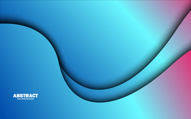 Abstract wave shape papercut gradient blue background