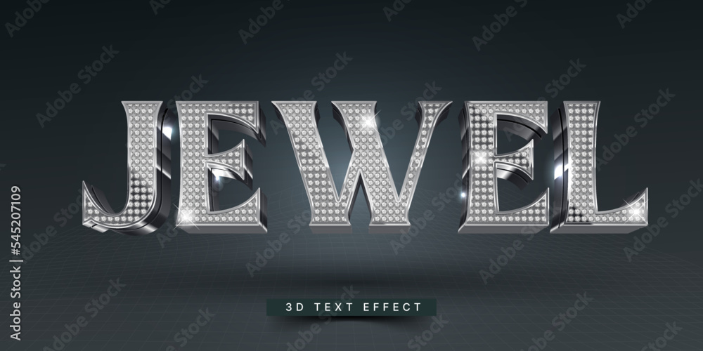 Fototapete editable 3d diamond text effect. luxury text effect generator