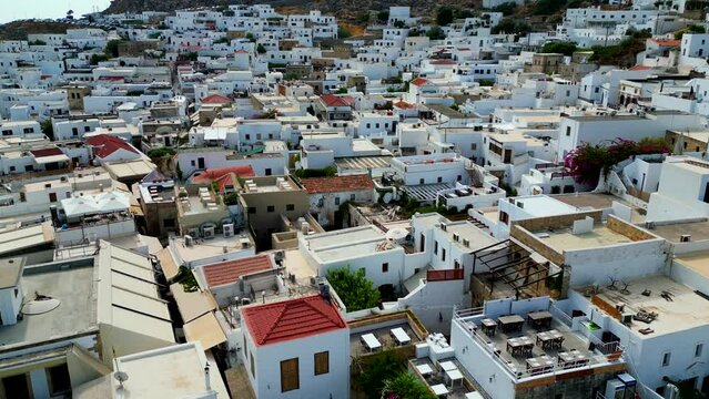 Lindos is a town on the Greek island of Rhodes. It&rsquo;s known for its clifftop acropolis, which features monumental 4th-century gates and reliefs from about 280 B.C.