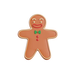 gingerbread man christmas icon 3d illustration