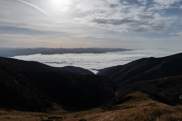 mountains and clouds