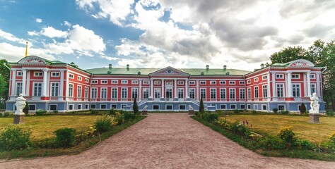 Palace of the Sheremetev Counts, Kuskovo Estate Museum, Moscow, Russia - obrazy, fototapety, plakaty