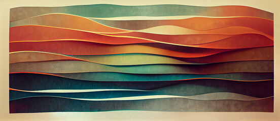 abstract flat colorful stripes geometric background, surreal waves and curve flowing as wallpaper background illustration