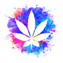 Cannabis Marijuana. Vector illustration. Leaf weed icon sign