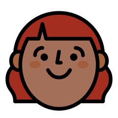 girl face smile head icon