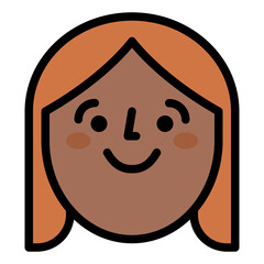 girl face smile profile female icon