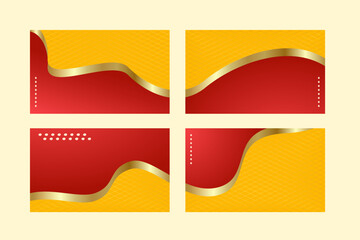 Obraz premium set of business card, luxury design with red and yellow colours.