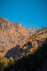 Vertical shot of a beautiful mountainous region found in Utah on a sunny day