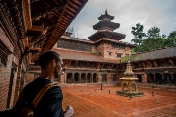 Tourist at Patan Royal Palace Complex in Lalitpur, Nepal