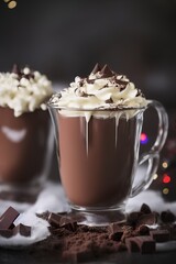 AI-Generated Image of a Glass Cup of Hot Chocolate With Marshmallows