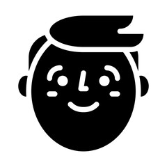 man face smile head icon