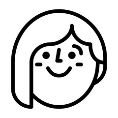 girl avatar face smile happy icon