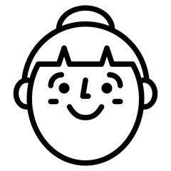 woman avatar face happy icon