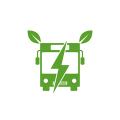 Electric bus logo icon isolated on white background