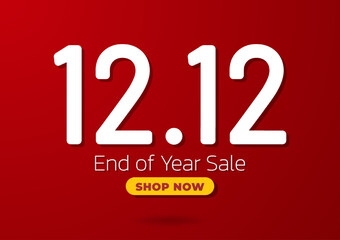 12.12 last month of the year online sale. Special day 12.12 Shopping day sale poster or flyer design.