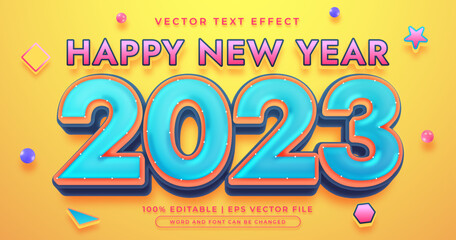 Colorful new year 2023 editable text effect template