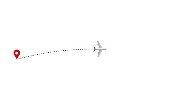 Aeroplane Travelling In Dotted Line