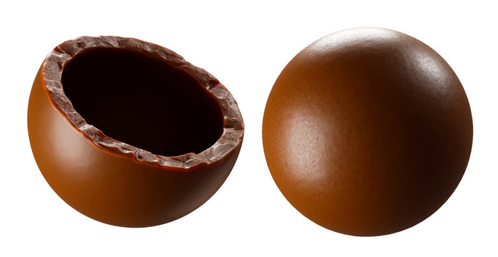 ball chocolate isolated on background. 3d illustration. Clipping path