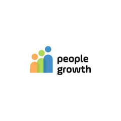 people grow icon logo.connected people vector business logotype