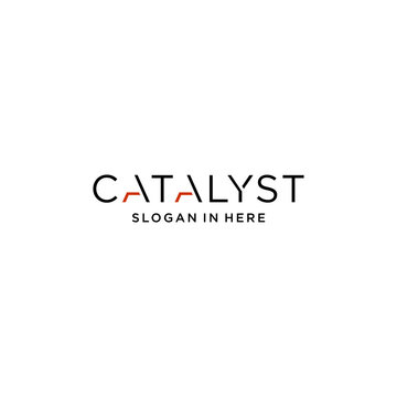 creative catalyst word letter logo design vector