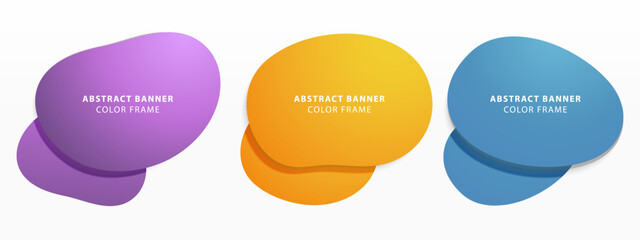 Set of abstract banner frame elements with gradient color
