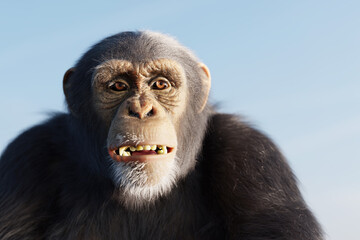 Chimpanzee monkey portrait © Photocreo Bednarek