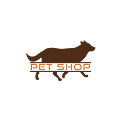 Dog Pet shop logo template isolated on white background