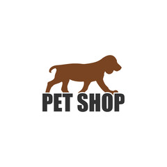 Dog Pet shop logo template isolated on white background