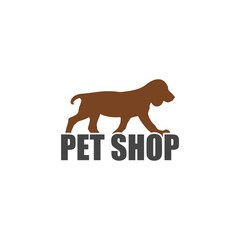 Dog Pet shop logo template isolated on white background