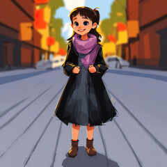 cute girl in a coat
