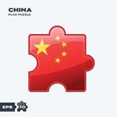 Obraz premium China Flag Puzzle