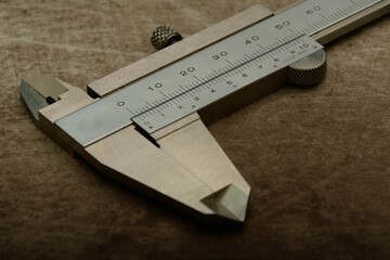 Closeup shot of a vernier caliper