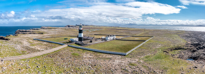 Aerial view of the Lighthouse on Tory Island, County Donegal, Republic of Ireland © Lukassek