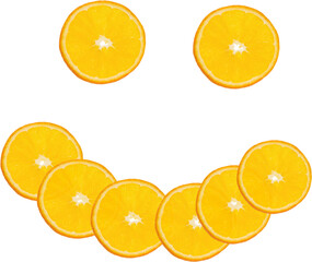 Orange slices in the shape of a smiley face