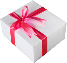 Cute gift box on white background