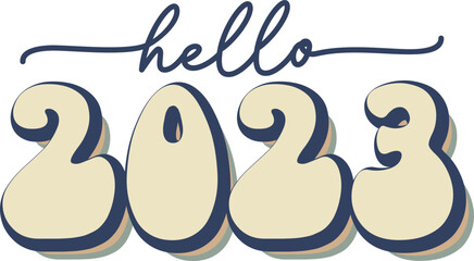 Hello 2023 T-shirt craft Design.