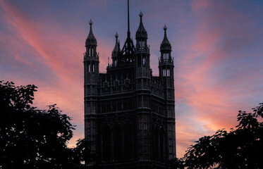 westminster tower, london, england, united kingdom, eighties, sunset, 