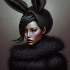 portrait of a woman in fur