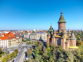 Fototapeta na wymiar Romanian Orthodox Metropolitan Cathedral in Timisoara