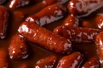 Homemade BBQ Cocktail Weiners in Sauce
