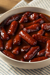 Homemade BBQ Cocktail Weiners in Sauce