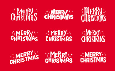 Merry Christmas lettering typographic design. Xmas holidays text design.