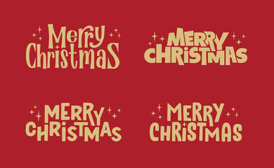 Obraz na płótnie Canvas Merry Christmas lettering typographic design. Xmas holidays text design.