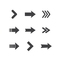 Arrow icons. Simple directional pictogram arrows.