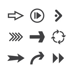 Arrow icons. Simple directional pictogram arrows.