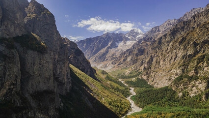 Fototapeta na wymiar mountain river in the Republic of North Ossetia-Alania