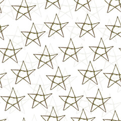 Five pointed star watercolor seamless pattern. Template for decorating designs and illustrations.