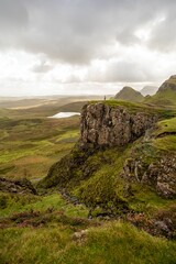 Scenic view of the landscape of the Faroe Islands on a cloudy day