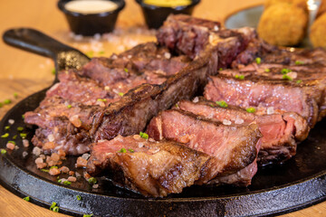 Typical colombian food and drinks, blue term meats